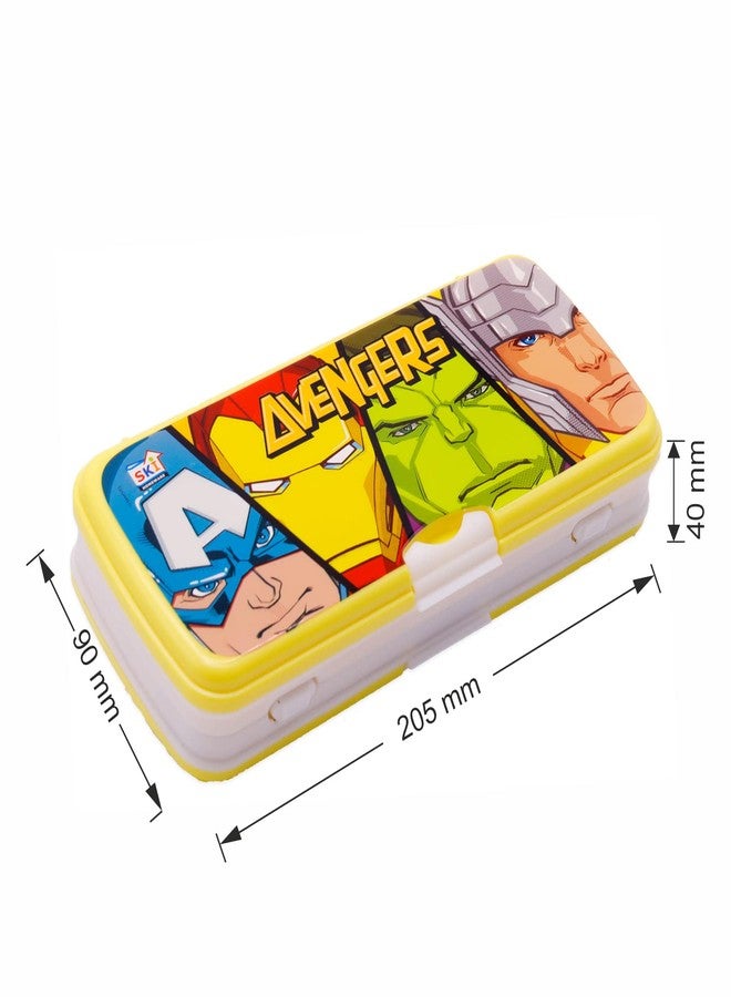 SKi Homeware Xylo Pencil Box with White Board and Marker (Avenger Faces) with Free Stationery, Ideal for Party Favours and Gifting for School Going Kids - Image 2